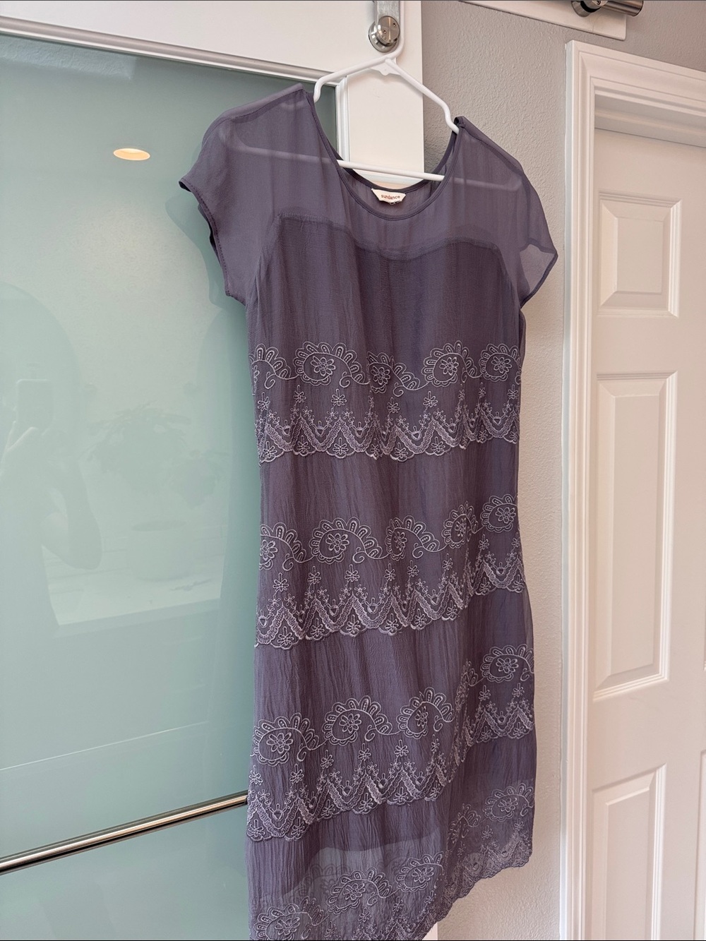 sundance boutique lilac embroidered midi dress - Picture 3 of 4